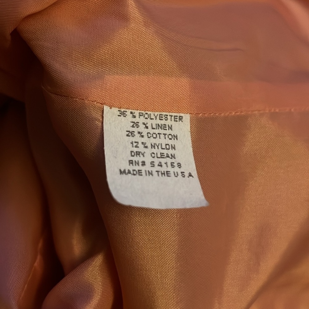 ELLIOTT LAUREN Linen Blend Dress Jacket in Orange Size 4 -- GORGEOUS!!!! - Picture 8 of 9